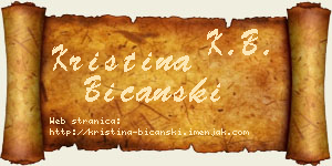 Kristina Bičanski vizit kartica